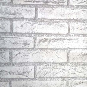 45cm Vintage Grey Brick Peel-Stick Wallpaper - Self Adhesive 